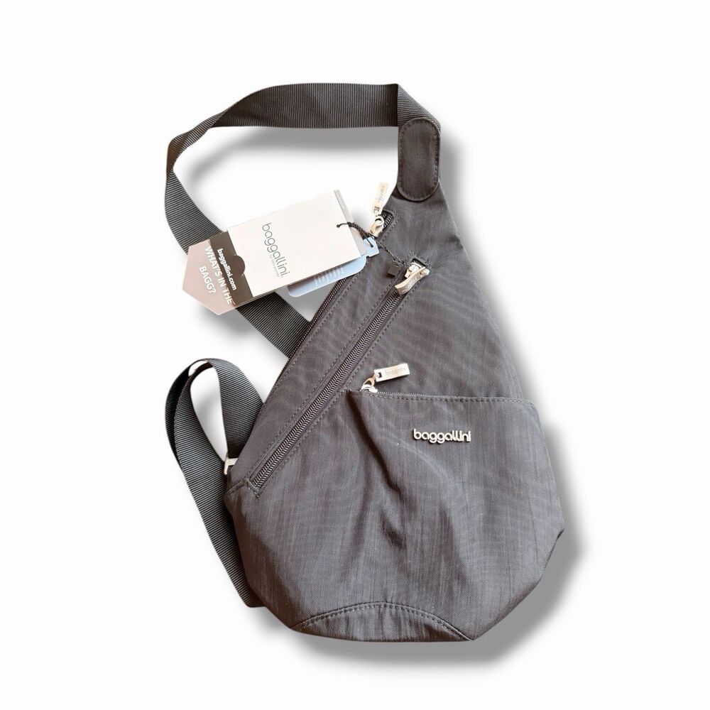 NWT Baggallini Mini Sling Crossbody Shoulder Bag Black Travel Lightweight